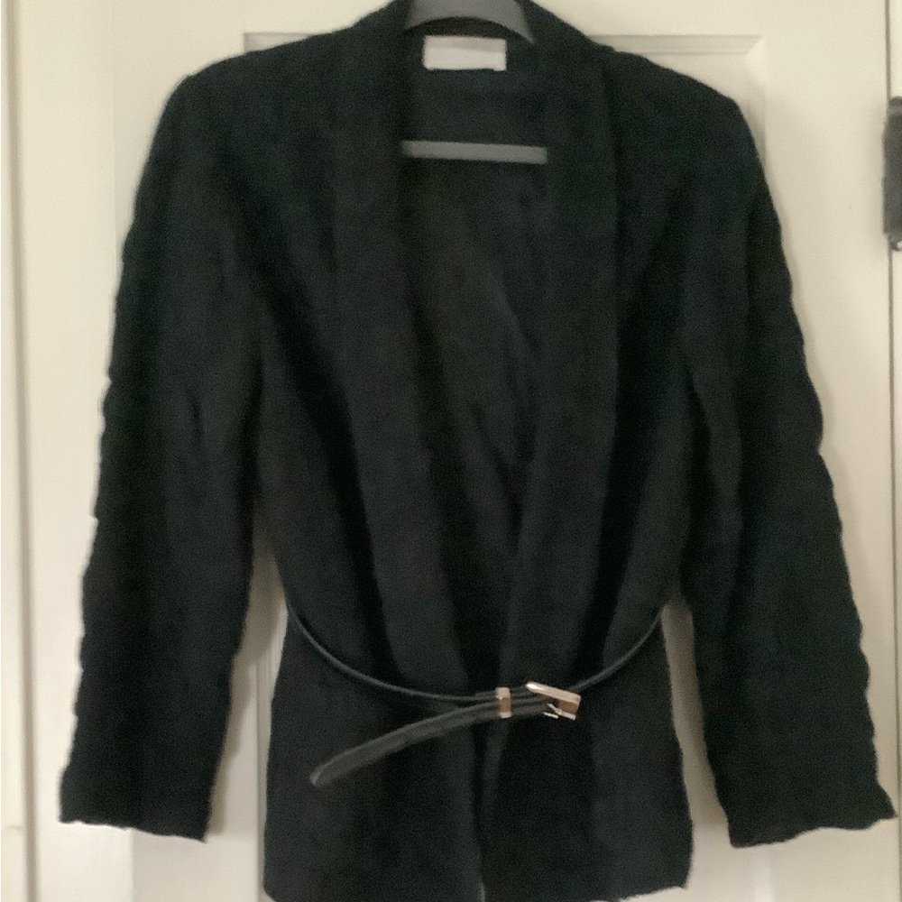 Black Textured Women's Blazer by enrica